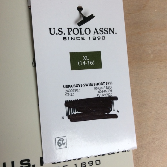 U.S. Polo Assn. Boys Swim Shorts Swim Trunks Size XL 14-16 Red Blue NWT - Picture 9 of 12